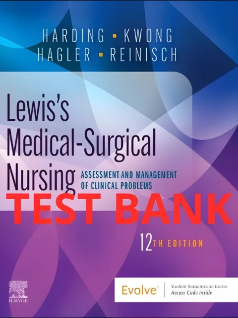 Cover for Test Bank Lewis’s Medical-Surgical Nursing: Assessment and Management of Clinical Problems 12th Edition by Hagler